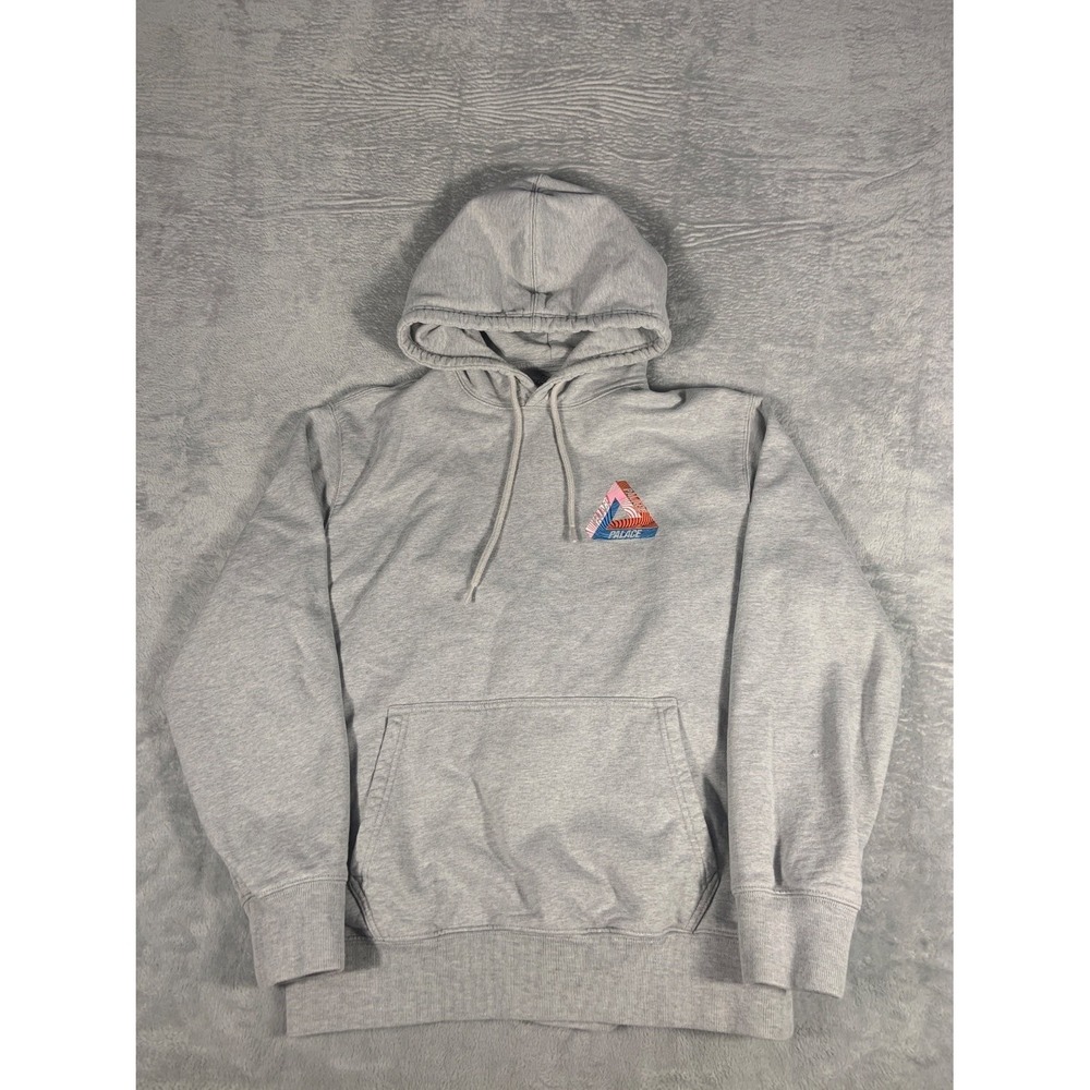 Palace Tri-Wobble Hoodie Mens Size L Grey Graphic Pullover Streetwear